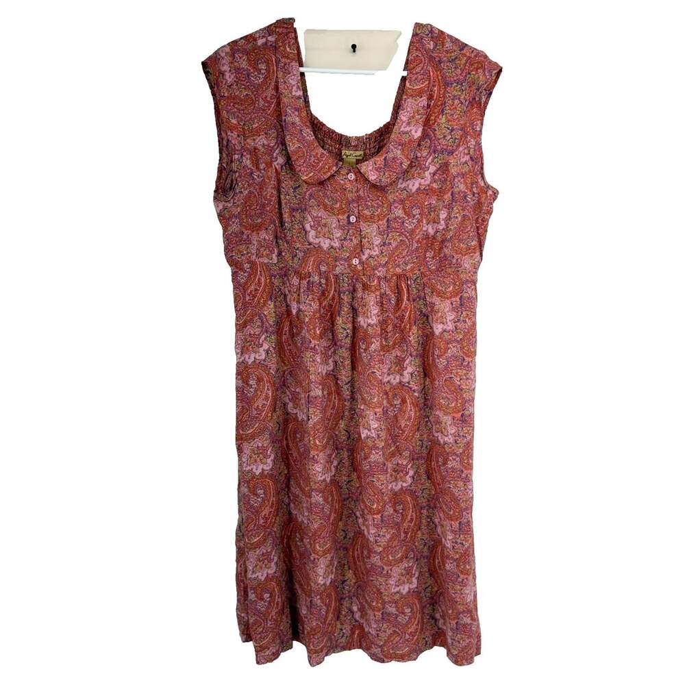 April Cornell Women L Paisley Floral Dress Cottagecore Prairie Boho Homemaker